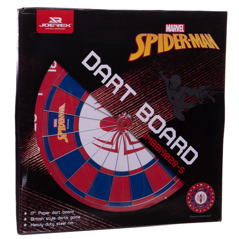Дартс із пресованого паперу 6 дротиків і мішень JOEREX MARVEL SPIDERMAN 43см JMBB19028-S