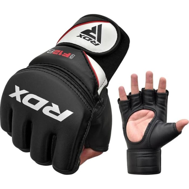 Тренувальні рукавиці RDX GRAPPLING GLOVES NEW MODEL чорний, білий S (GGR-F12B)