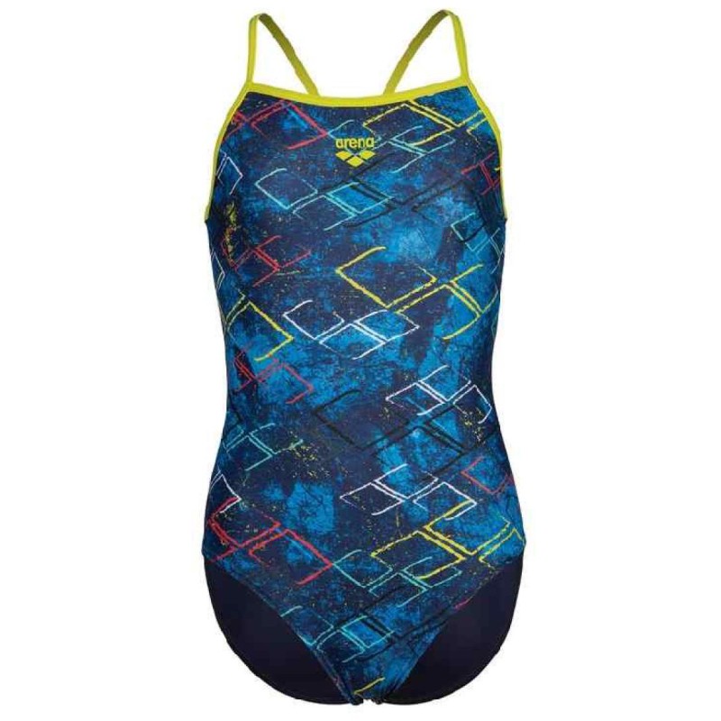 Купальник Arena DALY SWIMSUIT LIGHT DROP BACK лайм, синій, білий, рожевий Діт 128 см