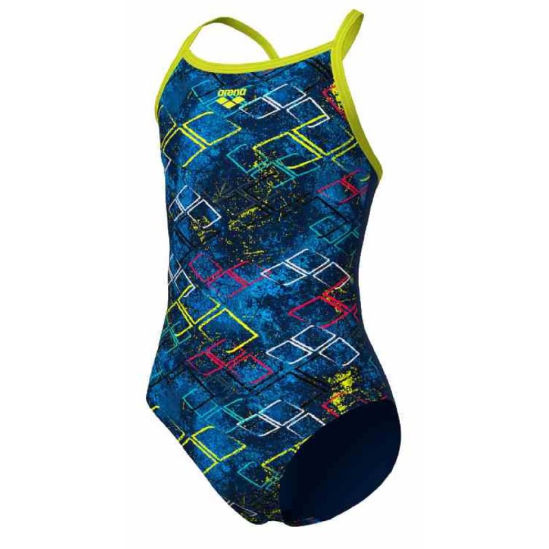 Купальник Arena DALY SWIMSUIT LIGHT DROP BACK лайм, синій, білий, рожевий Діт 128 см