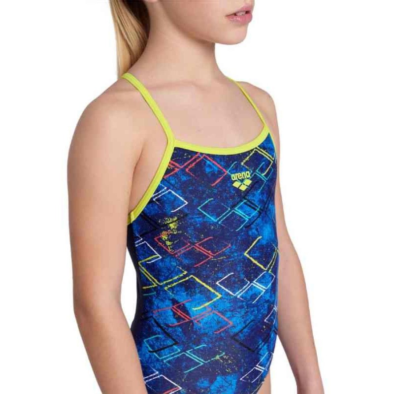 Купальник Arena DALY SWIMSUIT LIGHT DROP BACK лайм, синій, білий, рожевий Діт 128 см