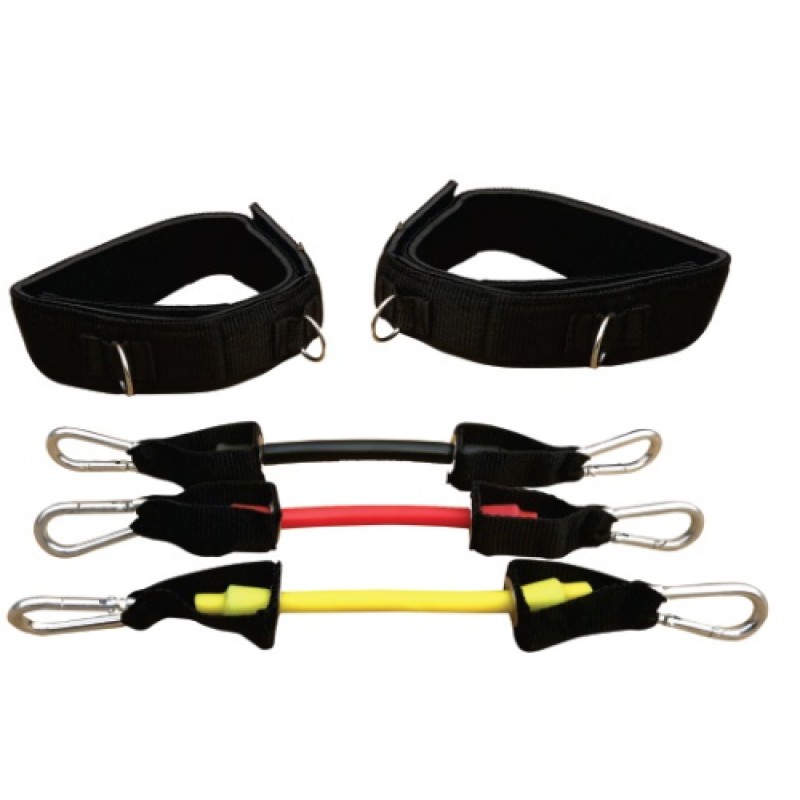 Еспандер латеральний універсальний Meta Stepper Ankle Resistance tube чорний, жовтий, червоний Уні O