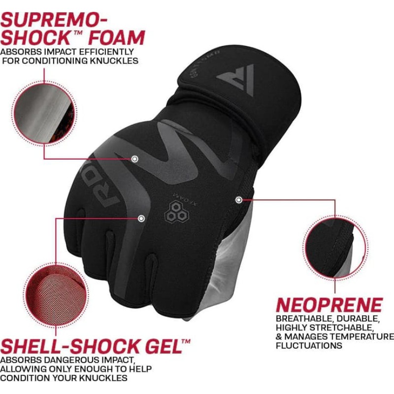 Тренувальні рукавиці RDX GRAPPLING GLOVES NEOPRENE T15 чорний S (GGN-T15MB)