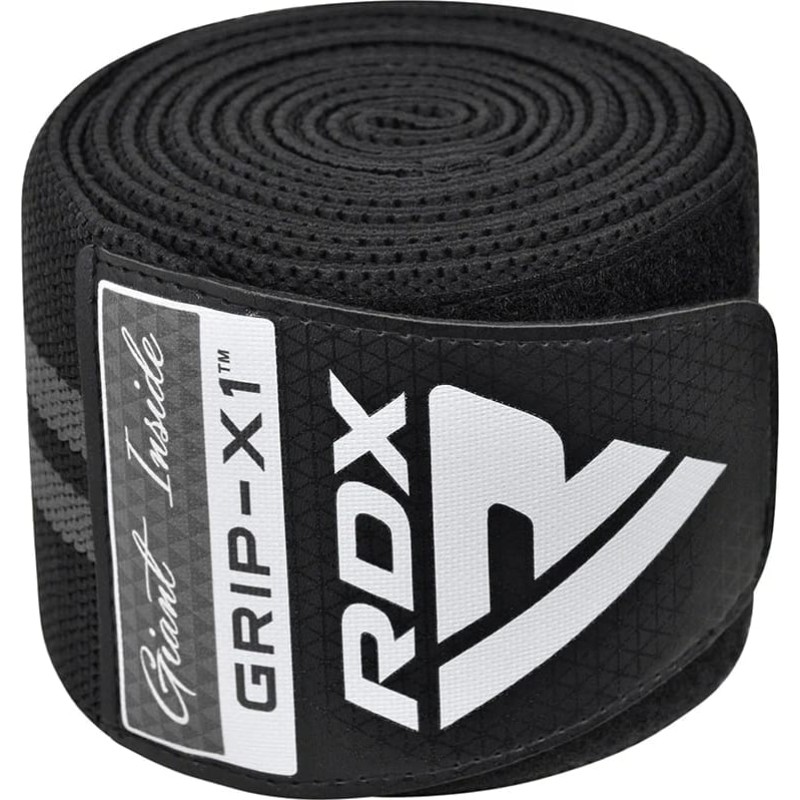 Бандаж для коліна RDX GYM KNEE WRAP R11 чорний, сірий One Size (WAH-KR11BG)