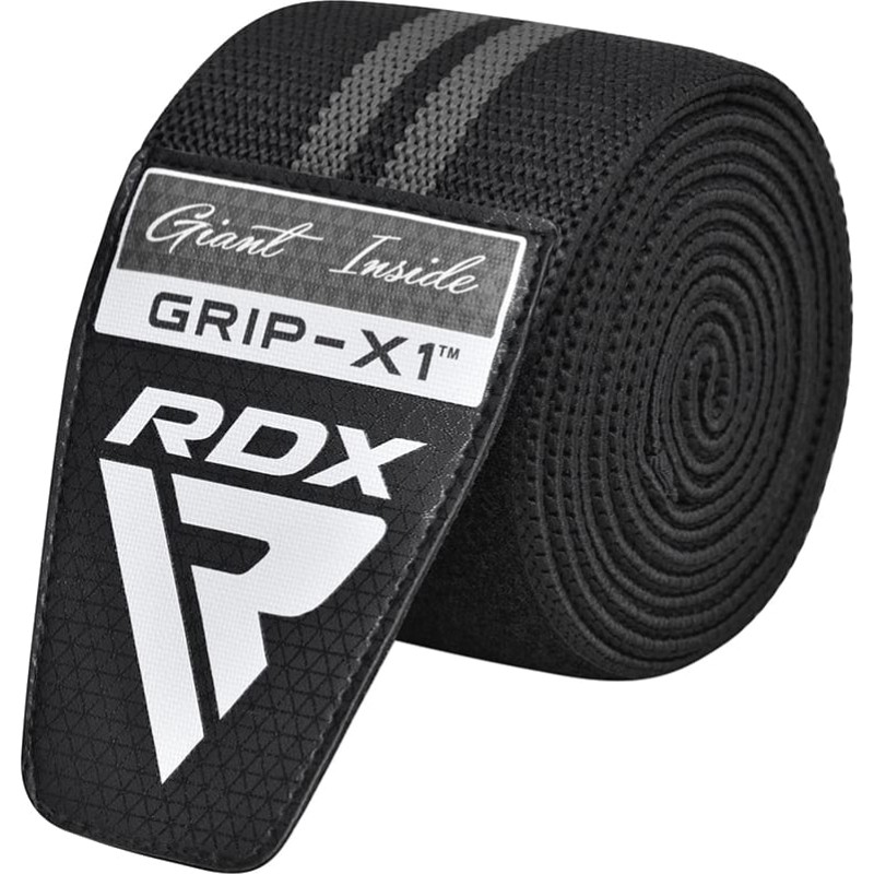 Бандаж для коліна RDX GYM KNEE WRAP R11 чорний, сірий One Size (WAH-KR11BG)