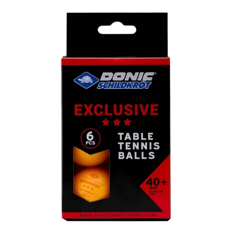 М'ячі для настільного тенісу (6 шт) Donic-Schildkrot 3*-Star Exclusive, помаранчевий