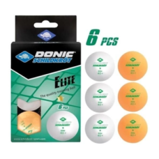М'ячі Donic Elite 1звезда 40+ plastic white 6 шт white+orange (608511)
