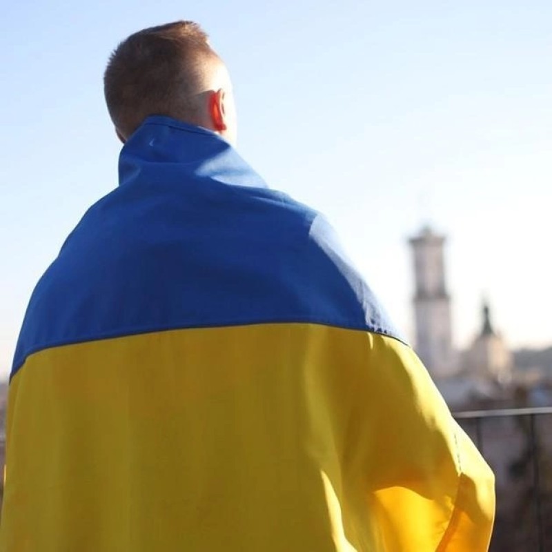 Прапор України державний вуличний габардин Trend 90 см х 72 см Синьо-жовтий