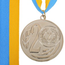 Медаль спортивна зі стрічкою SP-Sport WREATH C-1489-7 ø7см срібло