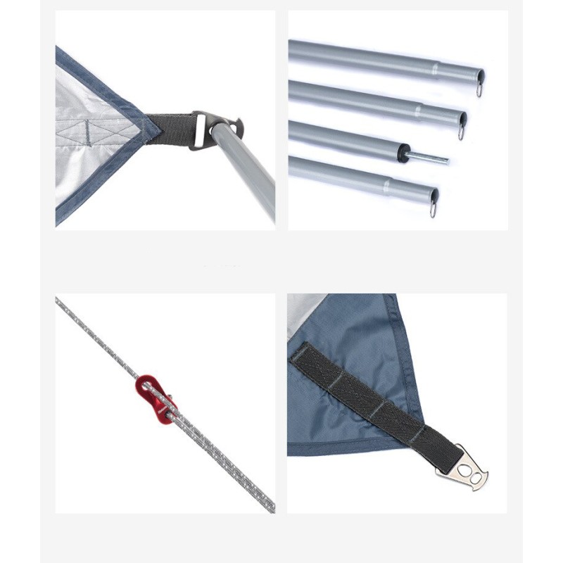 Тент кемпінговий Naturehike NH16T013-S 210T 5.2х4.6м 3.4кг Blue/Grey