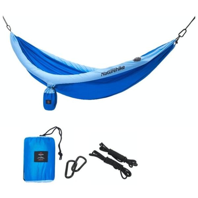 Гамак двомісний Naturehike 210T Inflatable pipe NH18D002-C Lake blue