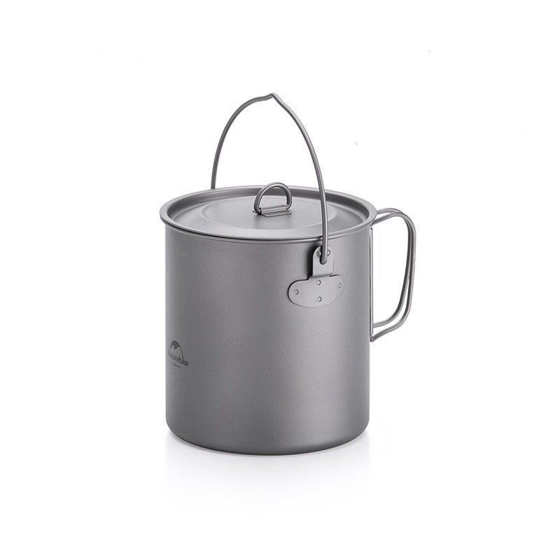 Туристичний титановий казанок Naturehike 1250 мл NH18T303-C Grey