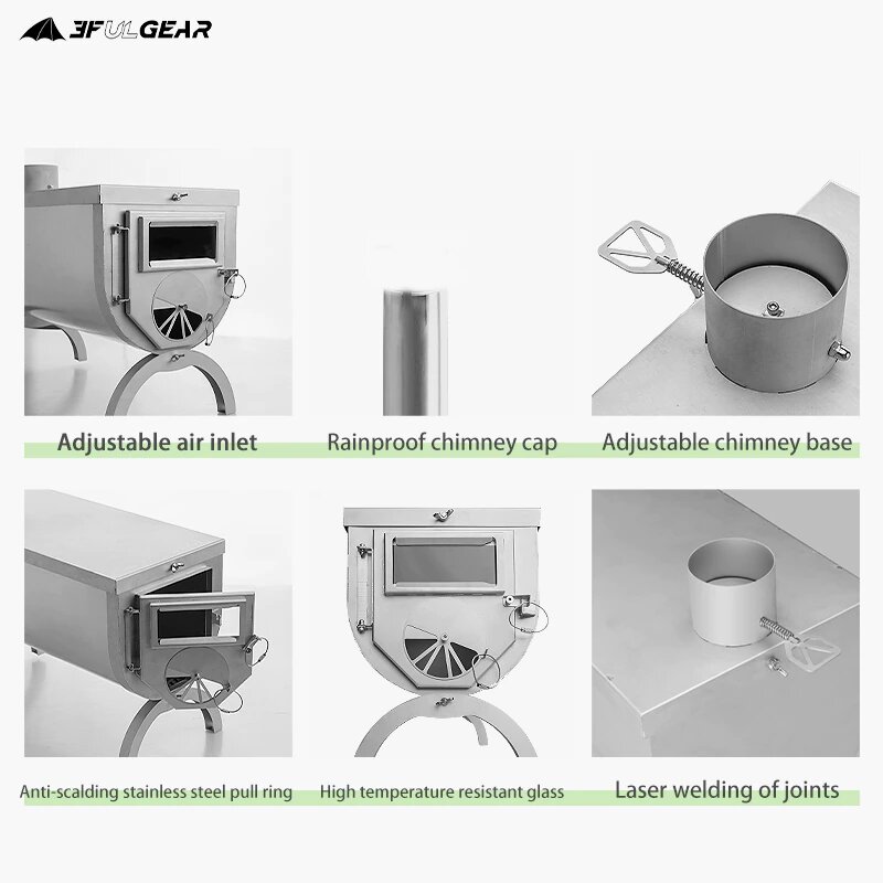 Піч дров'яна 3F Ul Gear Wood stove steel