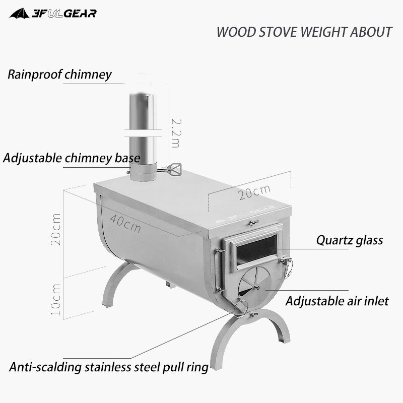 Піч дров'яна 3F Ul Gear Wood stove steel