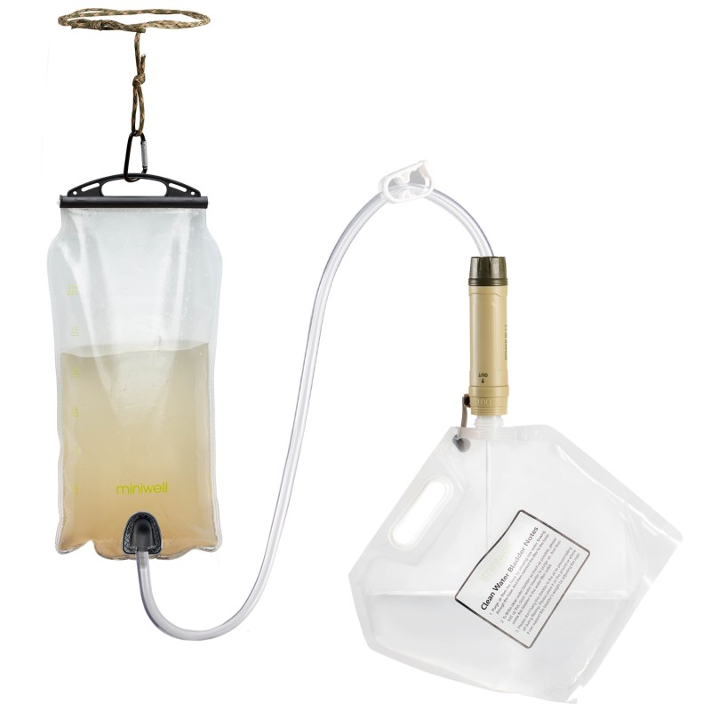 Портативний туристичний фільтр для води Miniwell L605 1000L khaki