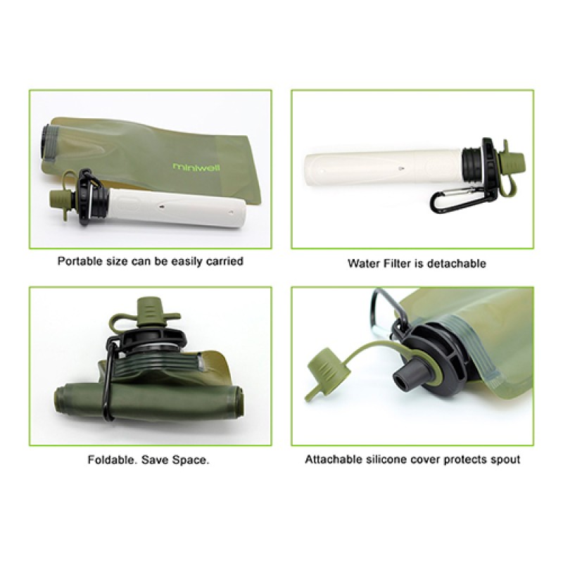 Фільтр для води портативний туристичний Miniwell L620 1000L green