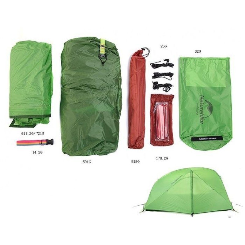 Намет Naturehike Star River II (2-х місний) 210T polyester New version + footprint NH17T012-T Orange