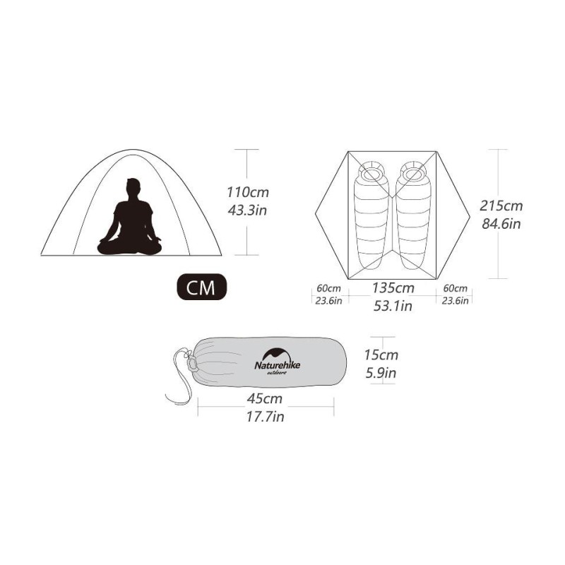 Намет Naturehike Star River II (2-х місний) 210T polyester New version + footprint NH17T012-T Orange
