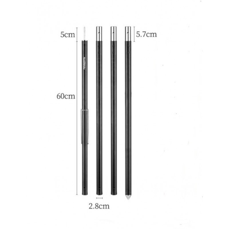 Стійка для тента Naturehike Aluminum poles NH20PJ040 Black
