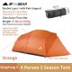 Намет чотиримісний 3F UL GEAR QingKong 4 210T 3 season orange