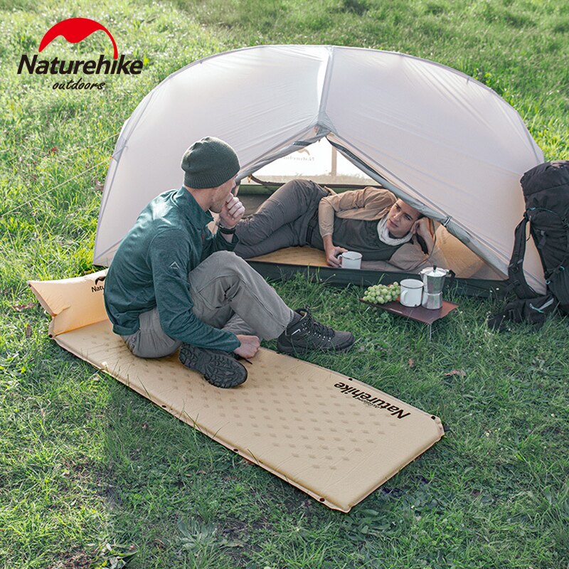Самонадувний кемпінговий килимок Naturehike Mat with Pillow 25 mm NH15Q002-D Natural yellow