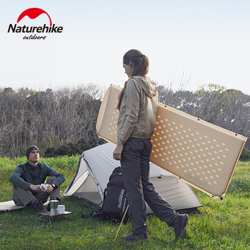 Самонадувний кемпінговий килимок Naturehike Mat with Pillow 25 mm NH15Q002-D Natural yellow