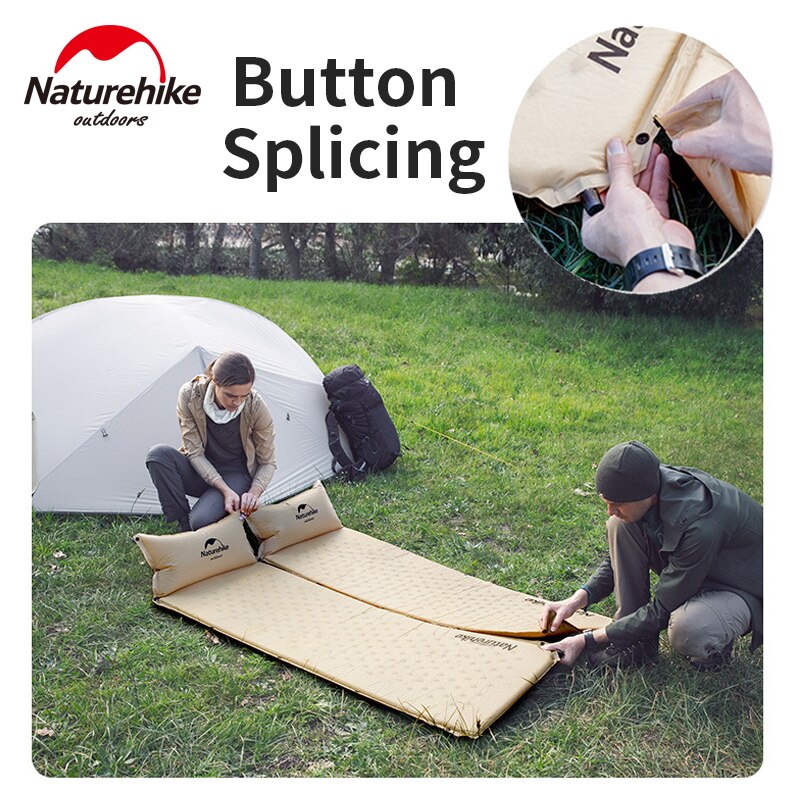 Самонадувний кемпінговий килимок Naturehike Mat with Pillow 25 мм NH15Q002-D blue