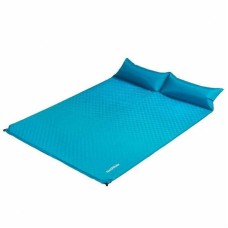 Килимок надувний двомісний з подушкою Naturehike 185*130 NH18Q010-D sky blue