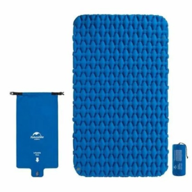 Матрац надувний двомісний з мішком-насосом Naturehike NH19Z055-P FC-11 2000*1200*65mm blue