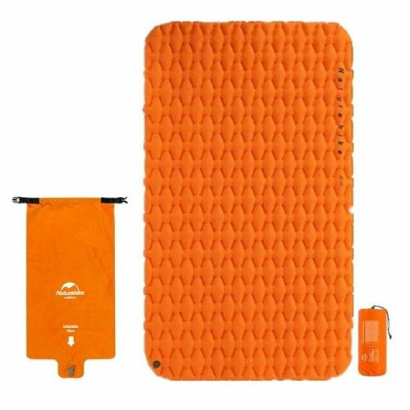 Матрац надувний двомісний з мішком-насосом Naturehike NH19Z055-P FC-11 2000*1200*65mm orange