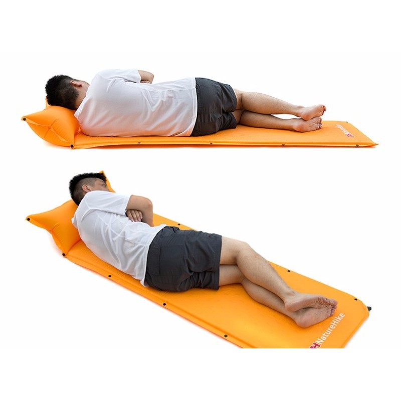 Самонадувний кемпінговий килимок Naturehike Mat with Pillow 25 мм NH15Q002-D Orange