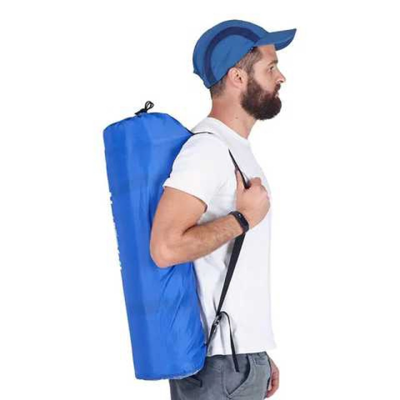 Килимок надувний двомісний з подушкою Naturehike 185*130 NH18Q010-D peacock blue
