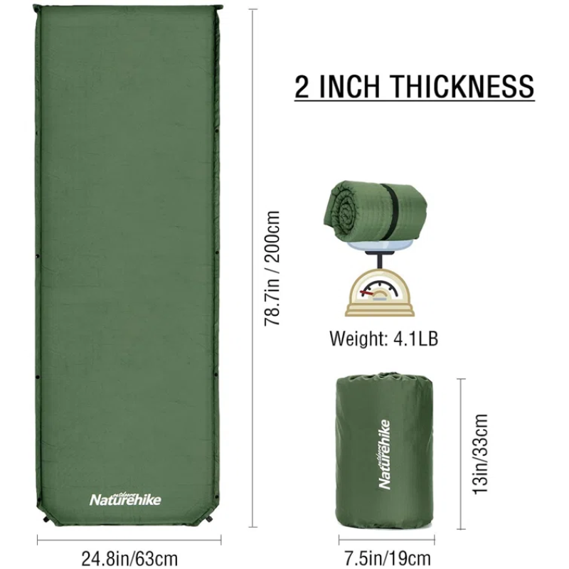Килимок самонадувний Naturehike D03 NH20DZ003 Army Green