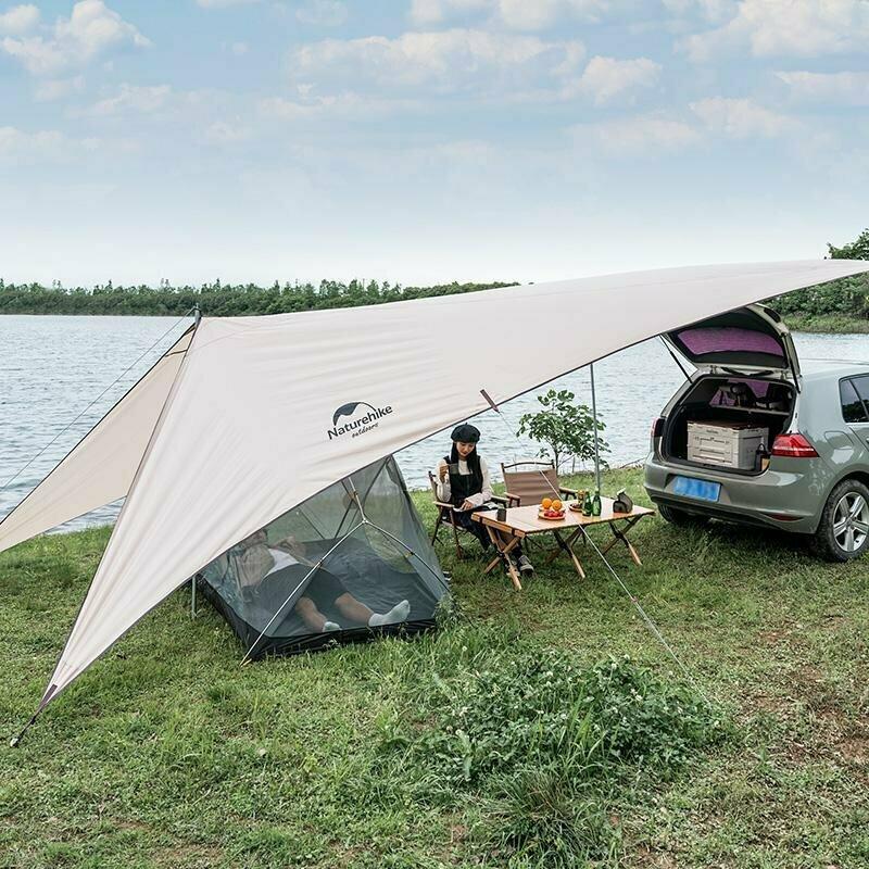 Тент для кемпінгу Naturehike Car Rear Canopy (з трьома стійками) 590*340 NH21TM001 gold