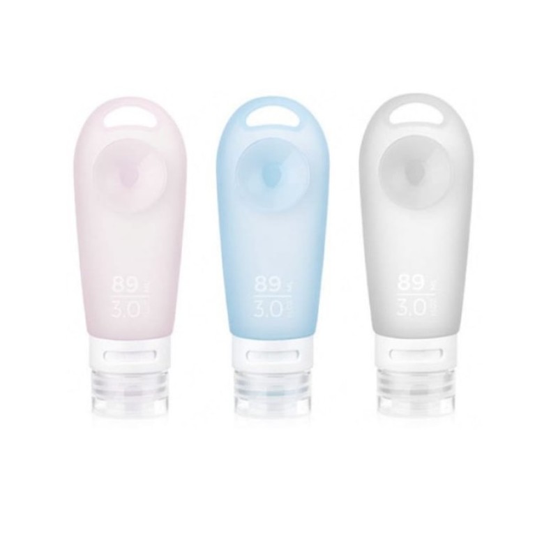 Дорожній набір cиліконових бутилок Naturehike 3шт 89 ml NH20LY012 pink/white/blue