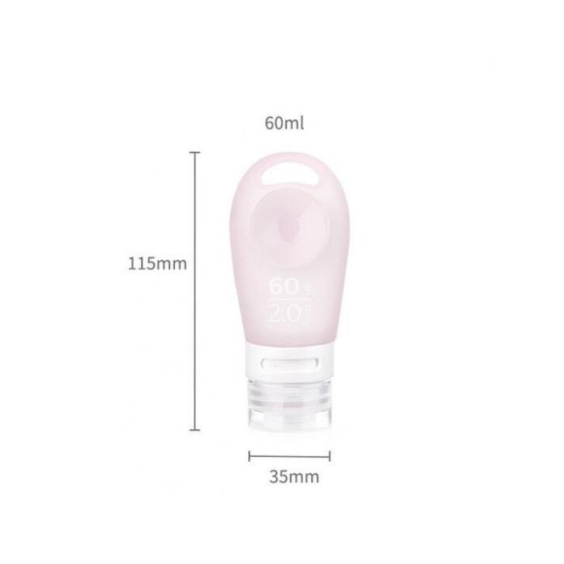 Дорожній набір силіконових бутилок 3шт 60 ml NH20LY012 pink/white/blue