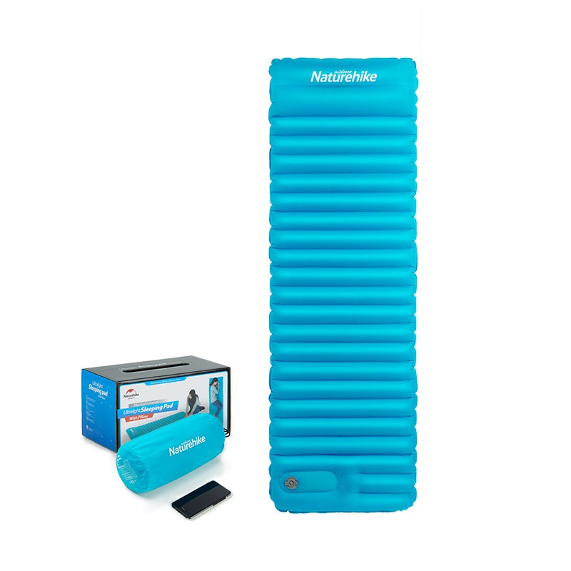 Надувний матрац Naturehike C001 TPU mattress with pillow S 1850*600*75mm NH18Q001-D Peacock Blue
