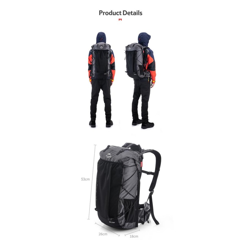Наплічник Naturehike Rock 60+5 л NH19BP095 Black