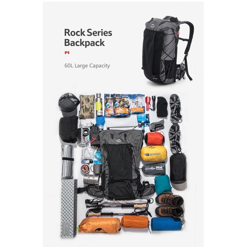 Наплічник Naturehike Rock 60+5 л NH19BP095 Black