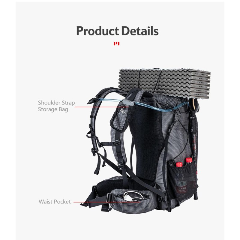 Наплічник Naturehike Rock Series Dyneema NH19BP095 60+5 л Blue