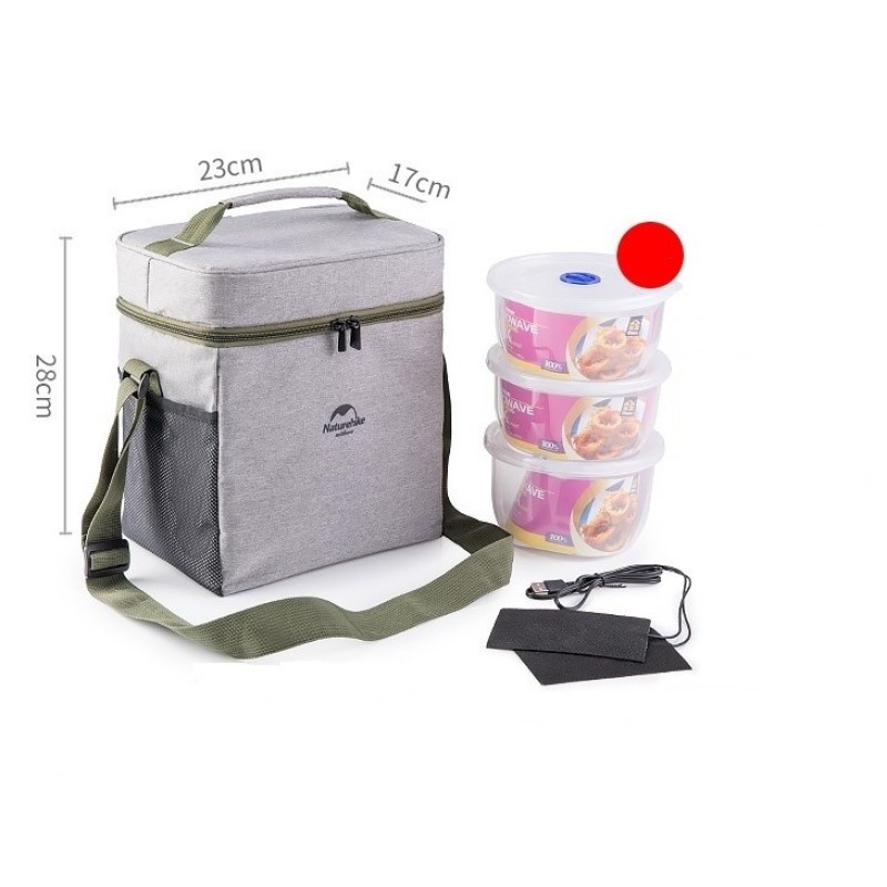 Ізотермічна сумка Naturehike L 23*17*28 см NH17B001-B Grey