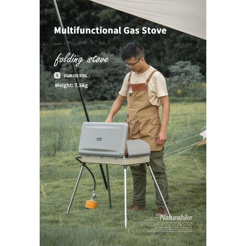 Плита кемпінгова Naturehike Camp stove Glamping light NH20RJ002 Steel