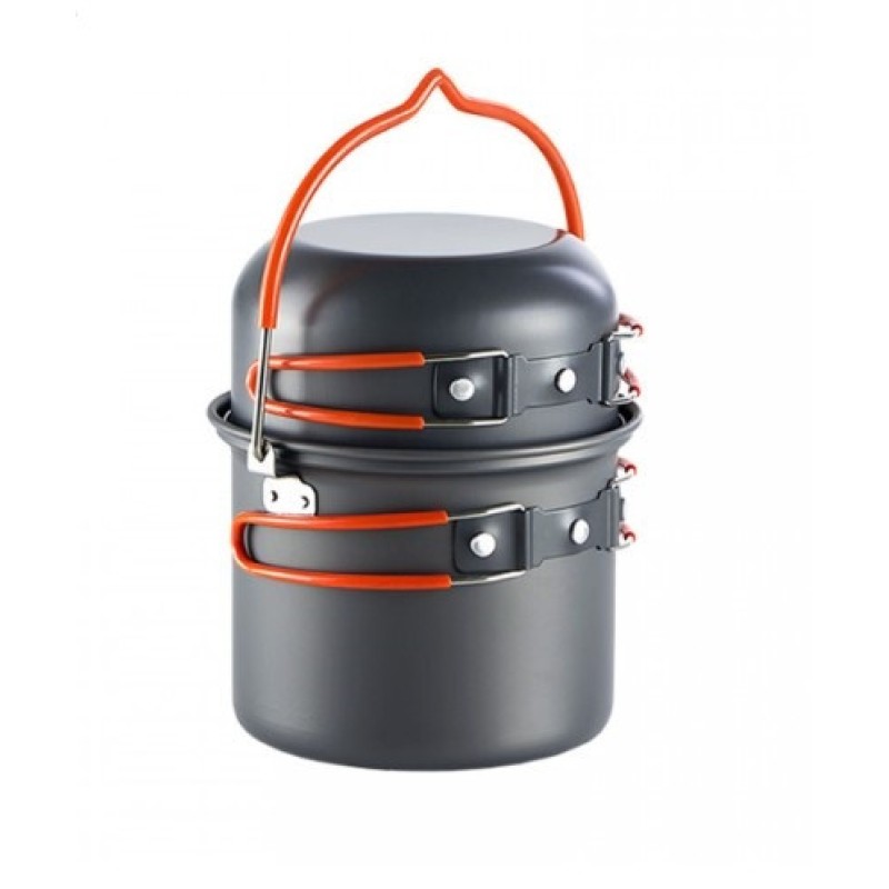 Набір посуду Naturehike 2-3 NH Updated (2 каструлі+ кришки) NH18T018-G Grey