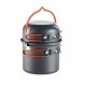 Набір посуду Naturehike 2-3 NH Updated (2 каструлі+ кришки) NH18T018-G Grey