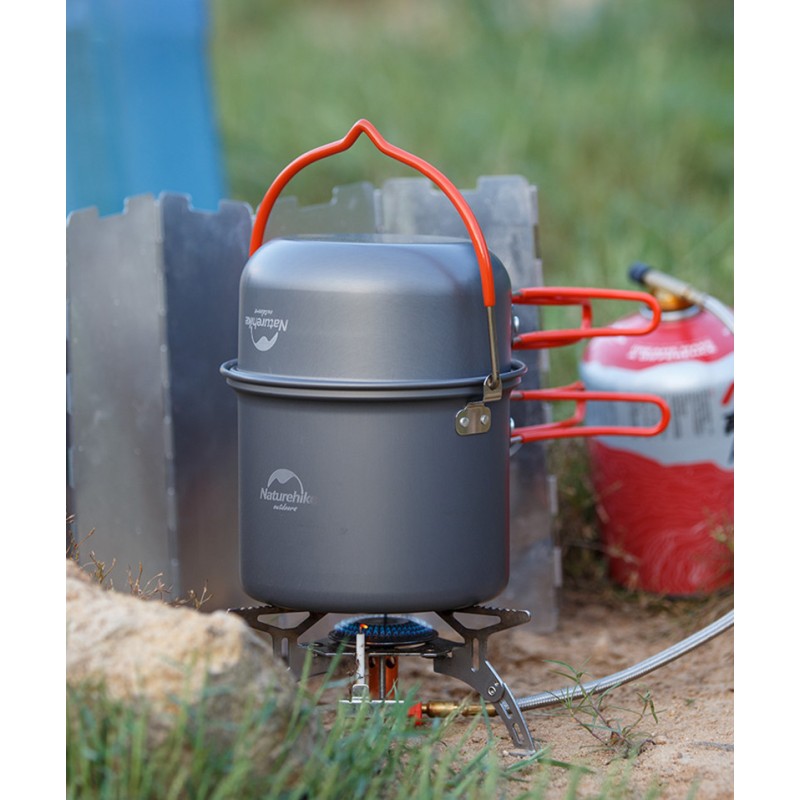 Набір посуду Naturehike 2-3 NH Updated (2 каструлі+ кришки) NH18T018-G Grey