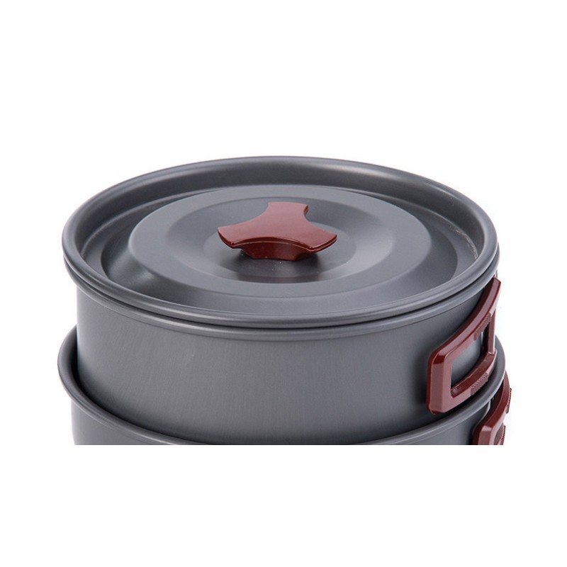 Набір посуду Naturehike 3-4 NH (2 каструлі+ кришки+сковорода) NH15T203-G Grey