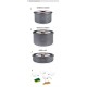 Набір посуду Naturehike 3-4 NH (2 каструлі+ кришки+сковорода) NH15T203-G Grey