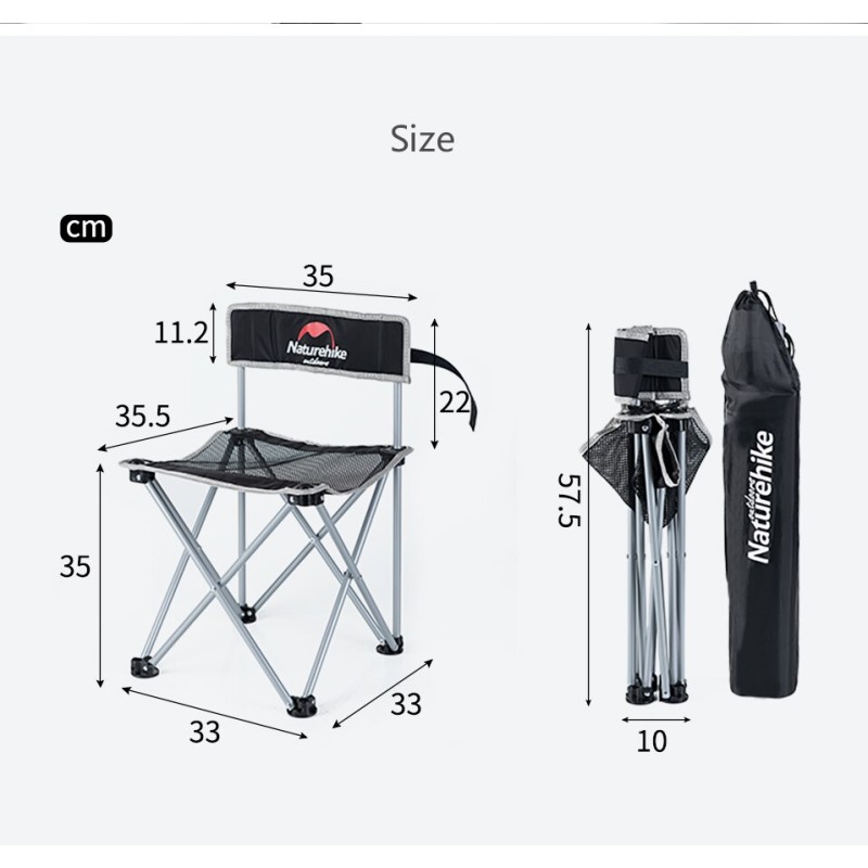 Стілець складний Naturehike NH16J001-J black