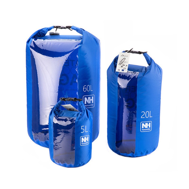 Гермомішок Naturehike з прозорою вставкою 20 л NH15S005-D Blue