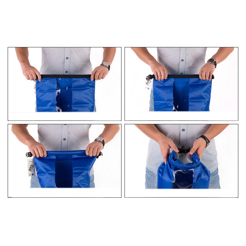 Гермомішок Naturehike з прозорою вставкою 5 л NH15S005-D Blue